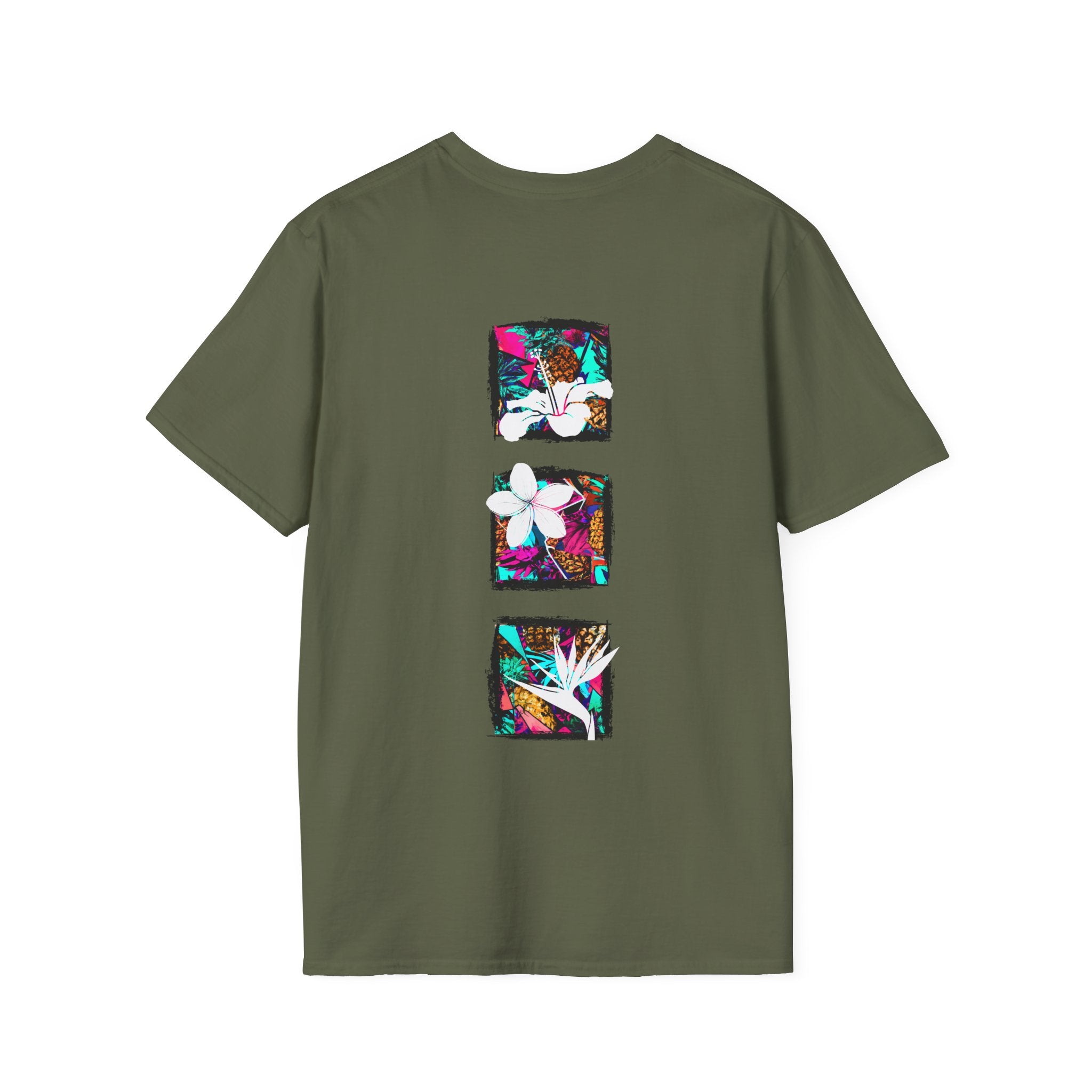 Pineapple Blossom Triad Soft Style Tee T-Shirt Military Green S