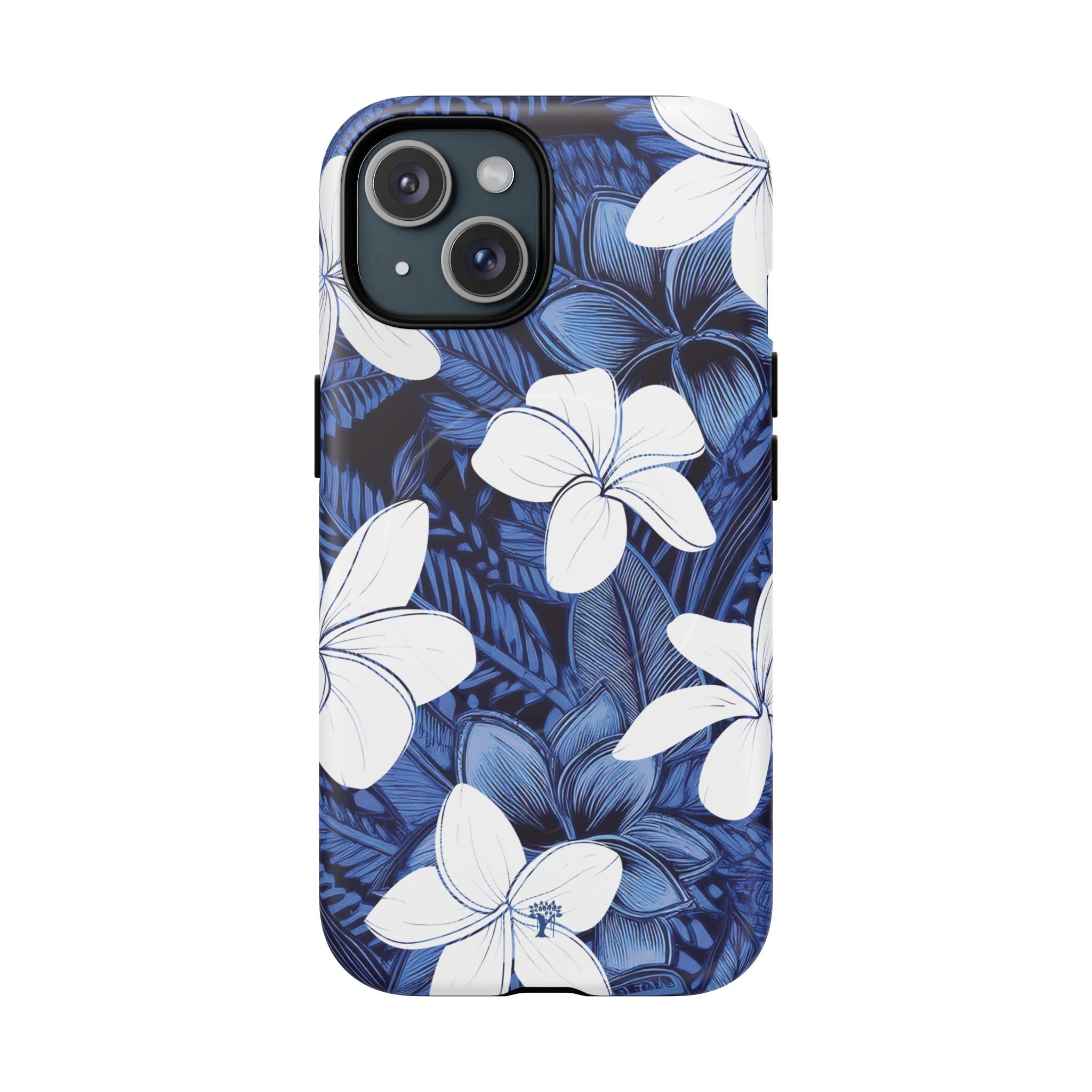 Eternal Blue Plumeria MagSafe Compatible Case for iPhone iPhone 15 Matte The Local Banyan