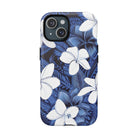 Eternal Blue Plumeria MagSafe Compatible Case for iPhone iPhone 15 Matte The Local Banyan