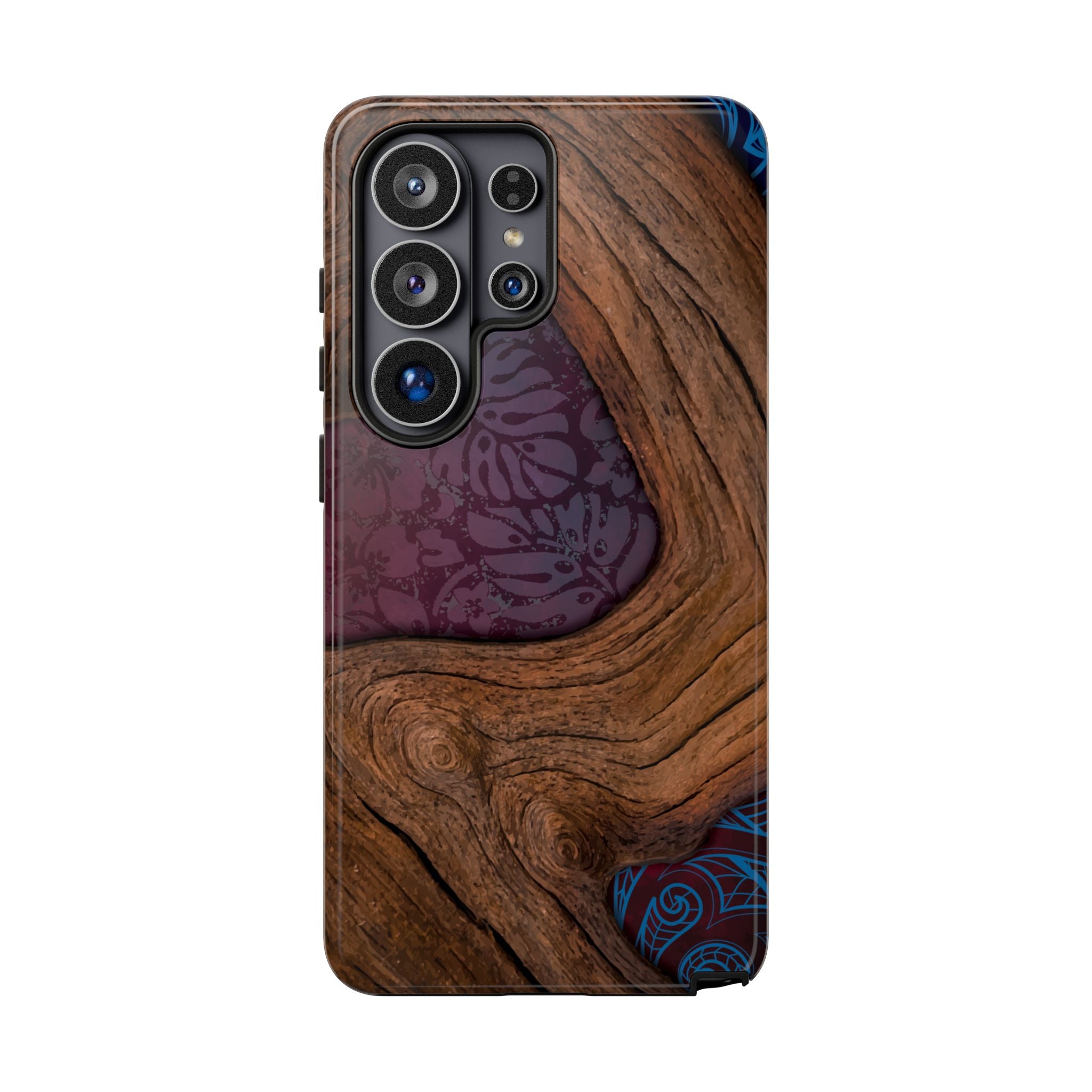 Rooted Tough Samsung Galaxy Case Samsung Galaxy S26 Ultra Glossy - Hawaiian Koa Wood Island Strength Tribal Design - The Local Banyan