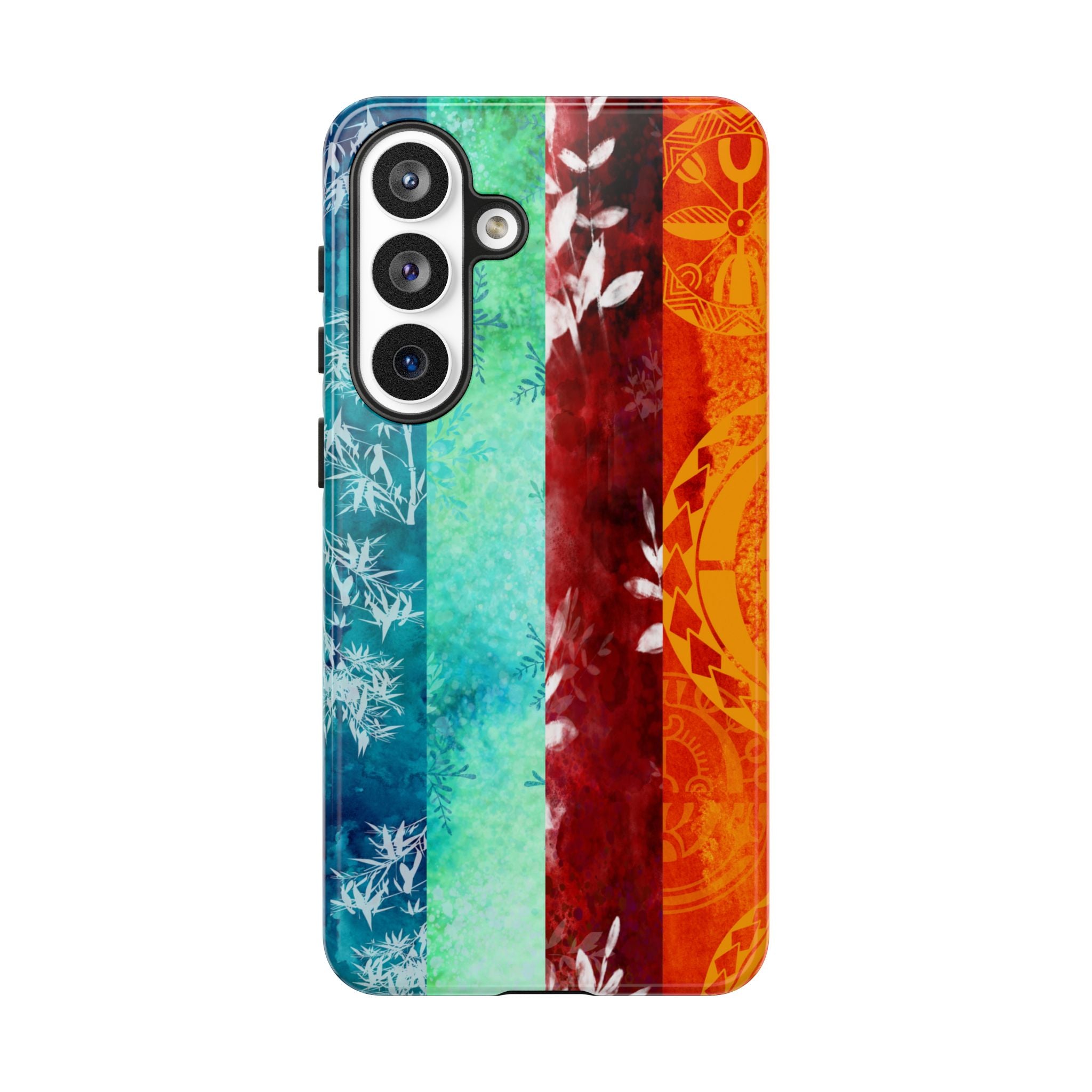 Island Vibes Tough Samsung Galaxy Case Detail View - Hawaiian Colorful Tropical Floral Design Close Up - The Local Banyan
