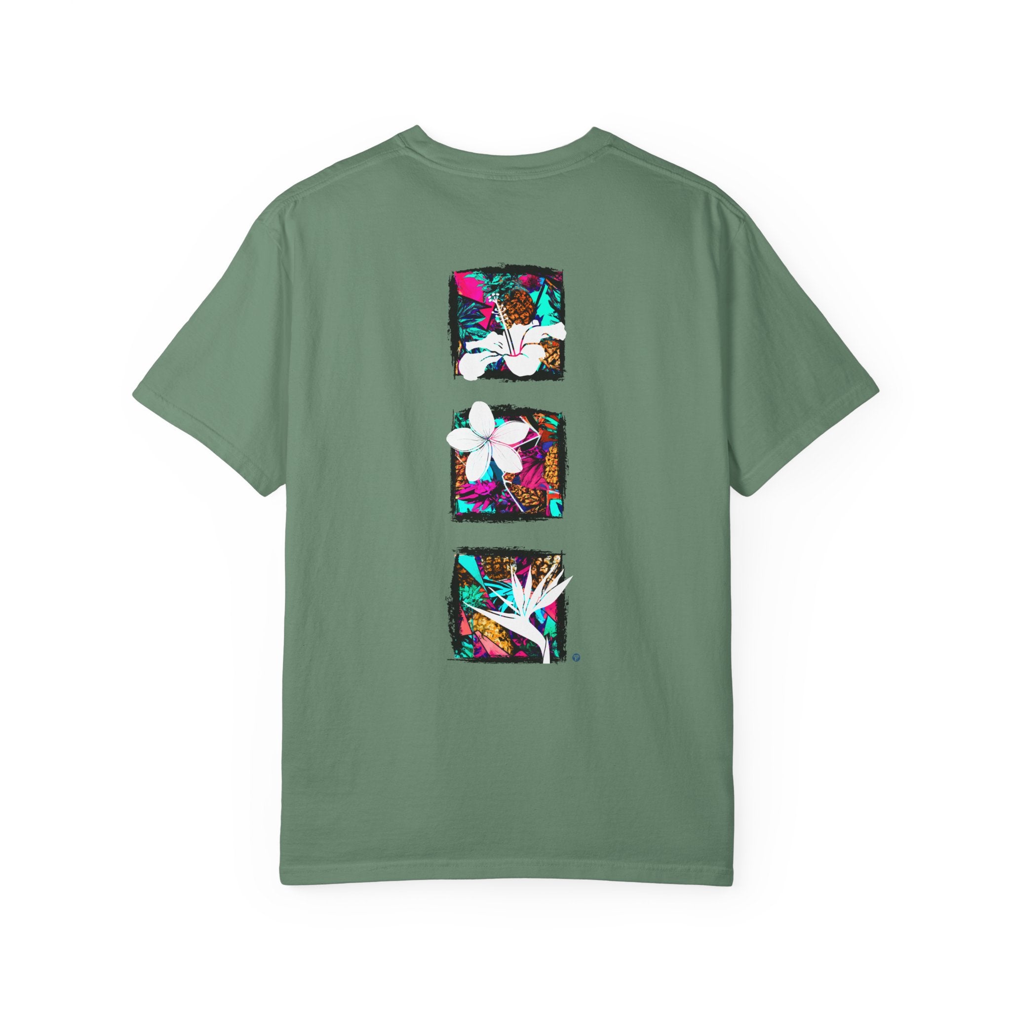 Pineapple Blossom Garment Dyed Tee Topaz Blue 4XL The Local Banyan