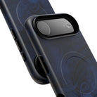 Midnight Essence MagSafe iPhone Case Detail View - Hawaiian Midnight Navy Polynesian Tribal Design Close Up - The Local Banyan