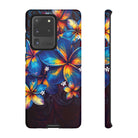 Nohea Twilight Tough Samsung Galaxy Case Samsung Galaxy S20 Ultra Matte - Hawaiian Blue Orange Plumeria Twilight Design - The Local Banyan