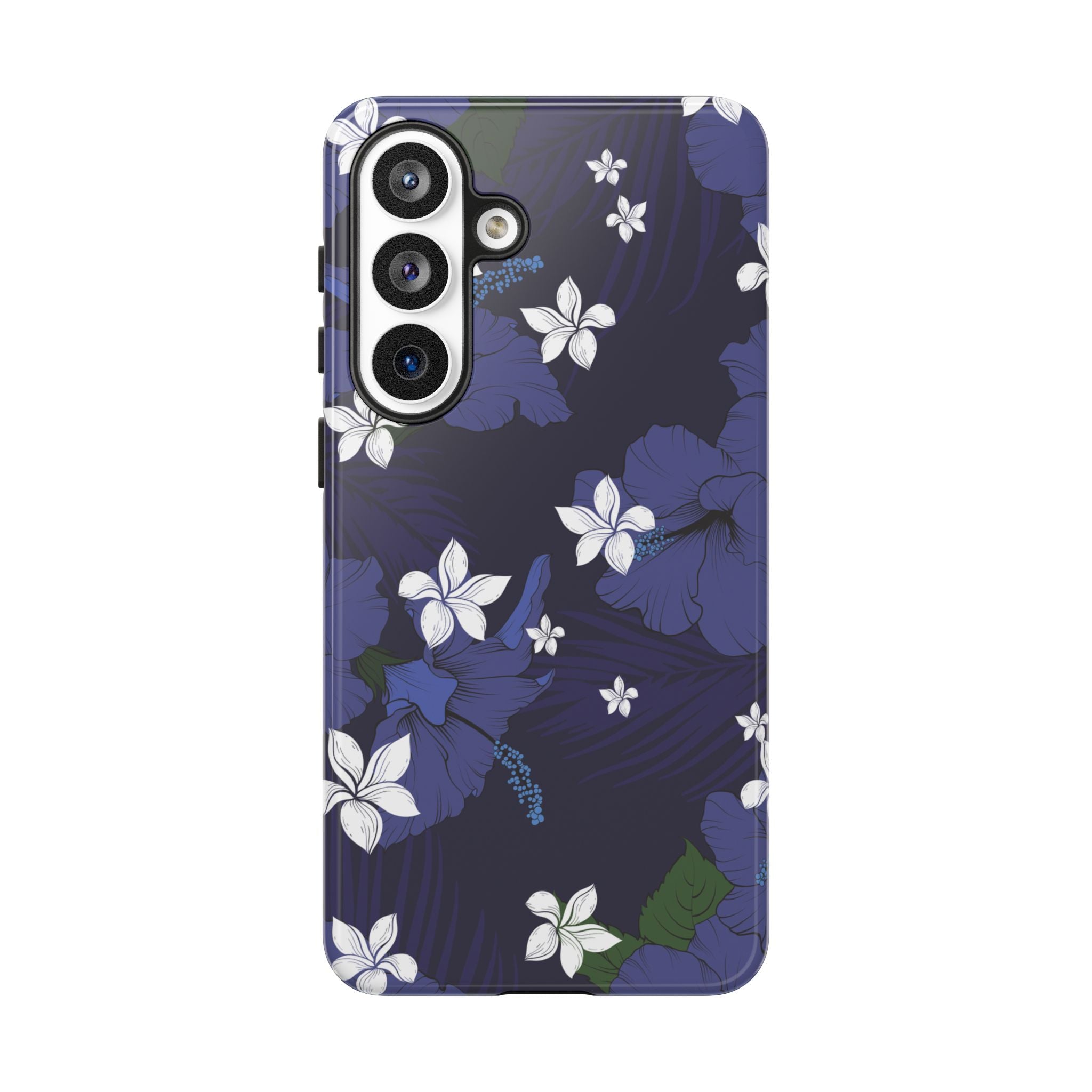 Vintage Blue Tough Samsung Galaxy Case Side View - Dual Layer Drop Protection Hawaiian Phone Case - The Local Banyan