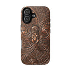 Paa Guardian MagSafe iPhone Case Detail View - Hawaiian Copper Carved Tiki Polynesian Design Close Up - The Local Banyan