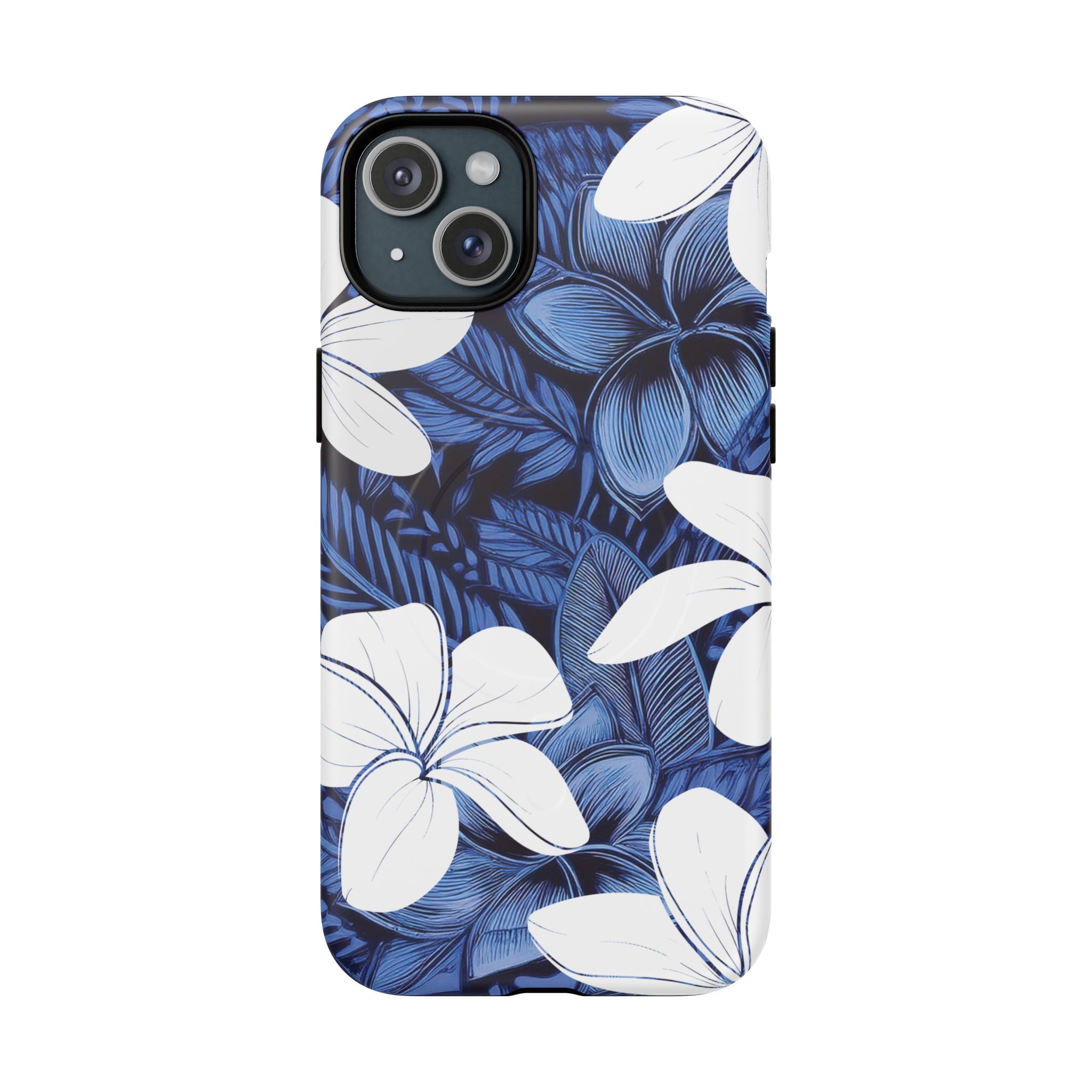 Eternal Blue Plumeria Magnetic Case for iPhone Phone Case The Local Banyan iPhone 15 Plus Matte