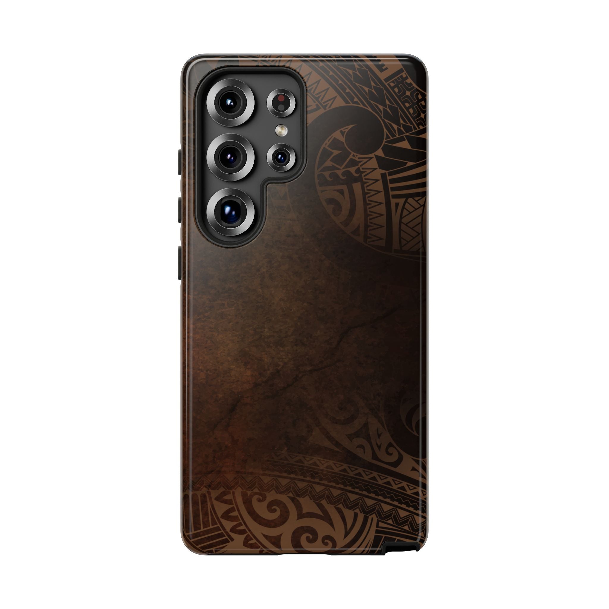 Aloha Aina Tough Samsung Galaxy Case Detail View - Hawaiian Earth Tone Polynesian Tribal Design Close Up - The Local Banyan