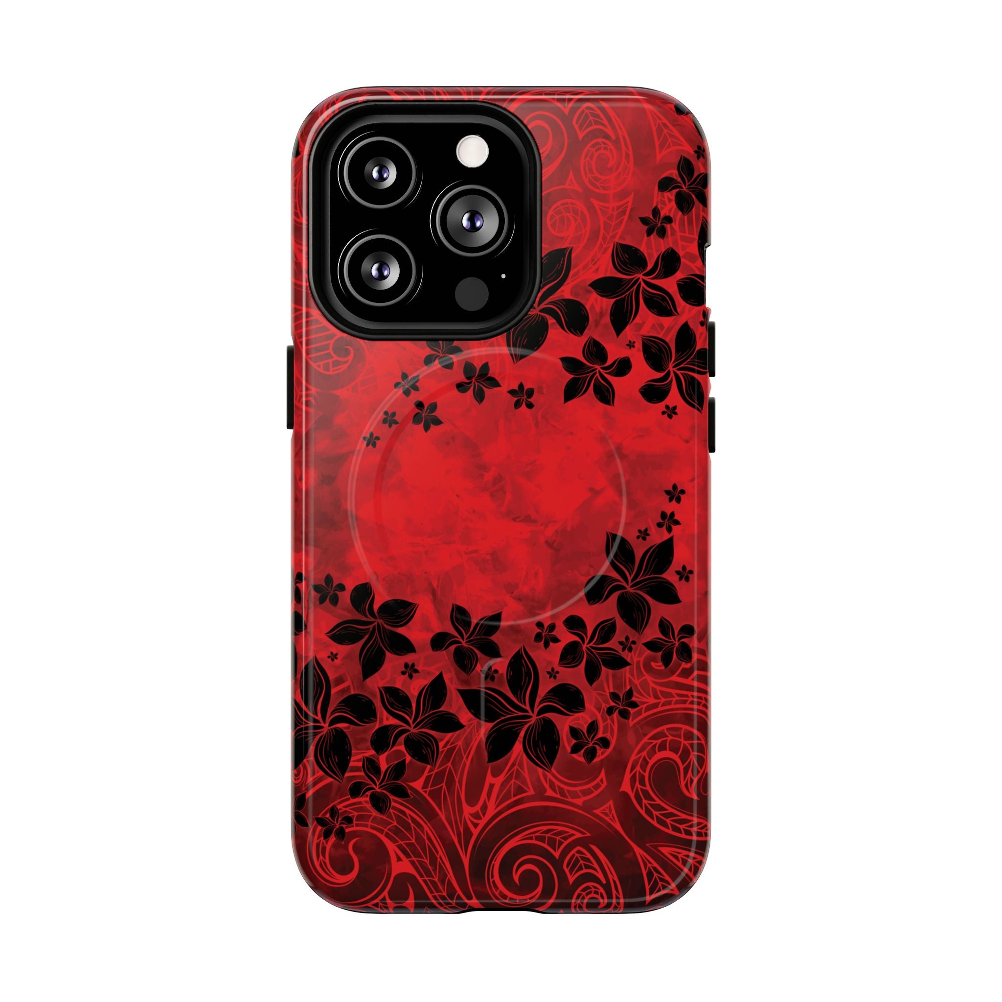 Keahi Pua MagSafe iPhone Case Side View - Dual Layer Drop Protection Hawaiian Phone Case - The Local Banyan