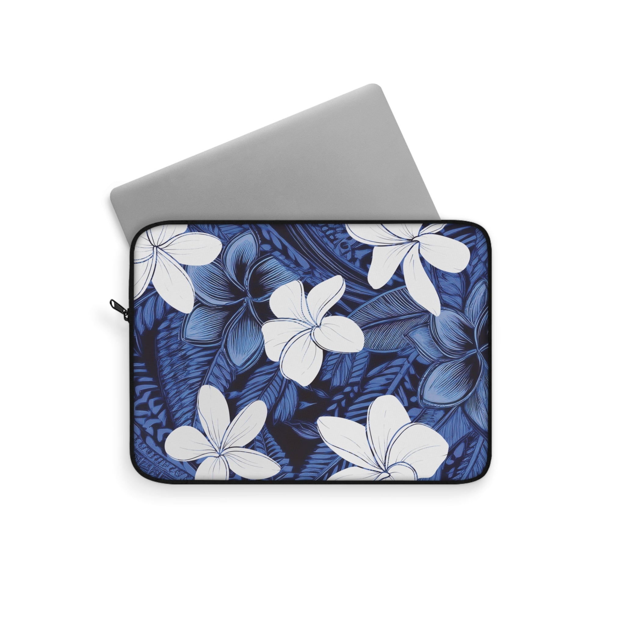 Eternal Blue Plumeria Laptop Sleeve Laptop Sleeve The Local Banyan