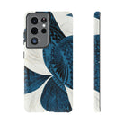 Hana Breeze Tough Samsung Galaxy Case Samsung Galaxy S21 Ultra Matte - Hawaiian Blue Plumeria Polynesian Botanical Design - The Local Banyan