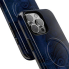 Midnight Essence MagSafe iPhone Case Detail View - Hawaiian Midnight Navy Polynesian Tribal Design Close Up - The Local Banyan
