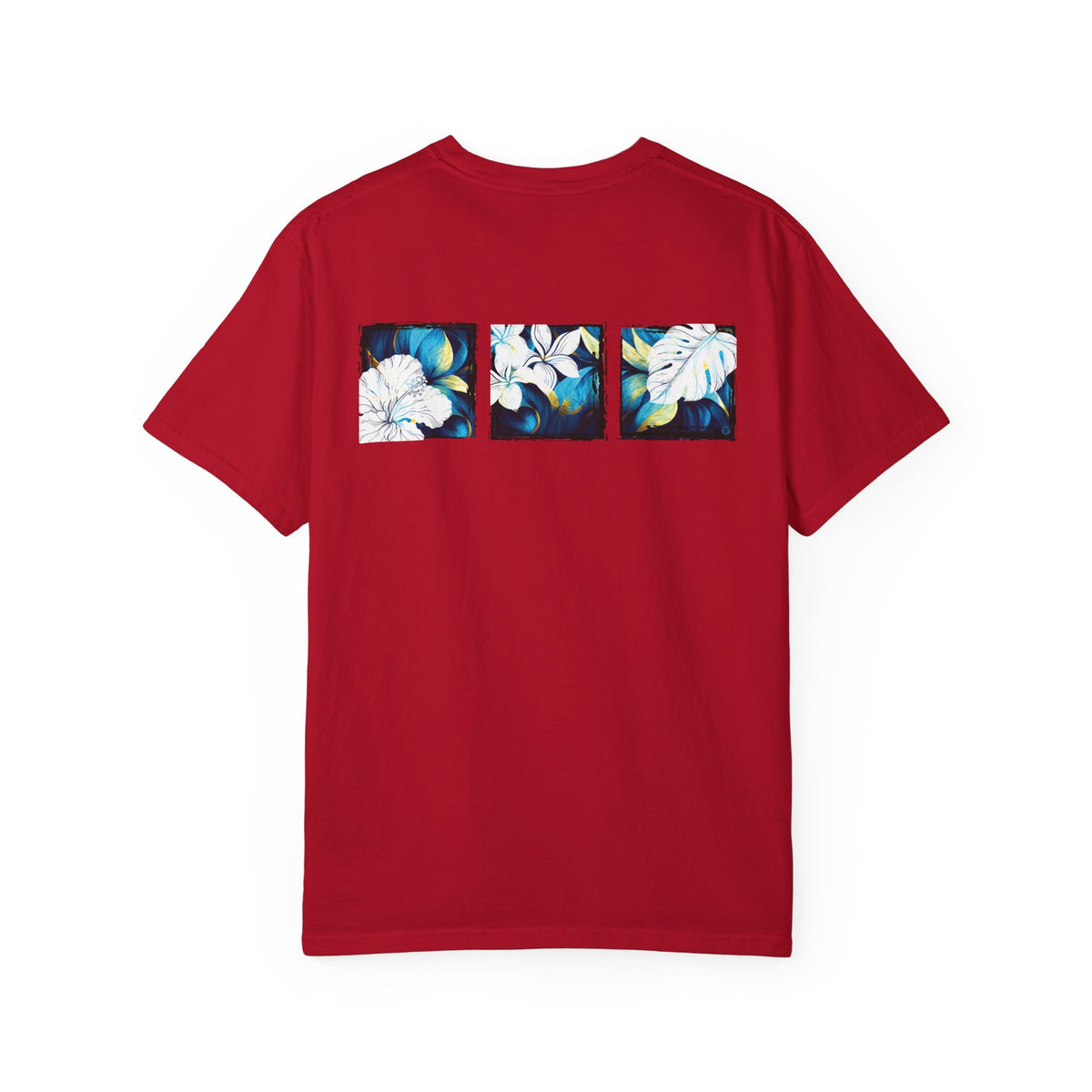 Coastal Bloom Garment Dyed Tee Red S The Local Banyan