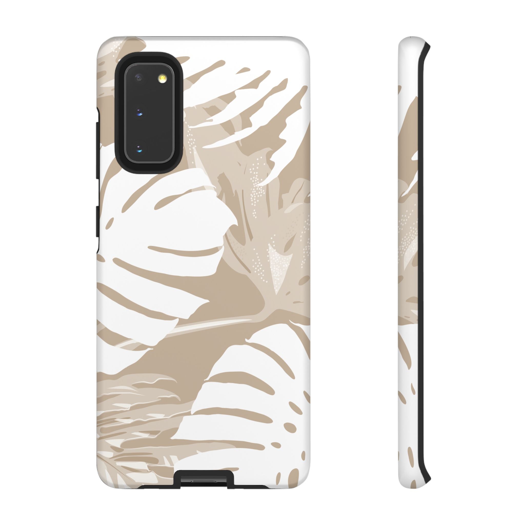 Exotic Monstera Tough Samsung Galaxy Case Samsung Galaxy S20 Matte - Hawaiian Tropical Monstera Botanical Neutral Design - The Local Banyan