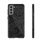 Tribal Guardian Tough Samsung Galaxy Case Samsung Galaxy S21 Matte - Hawaiian Black on Black Polynesian Tribal Design - The Local Banyan