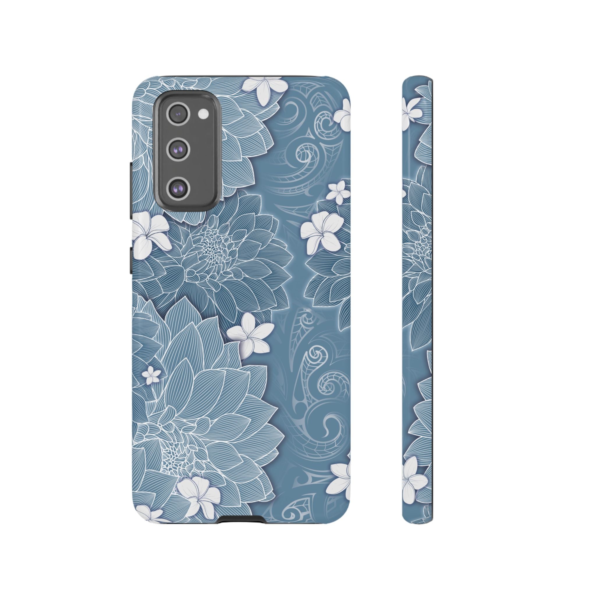 Pua La Tough Samsung Galaxy Case Samsung Galaxy S20 FE Glossy - Hawaiian Golden Hibiscus Sun Flower Sapphire Design - The Local Banyan