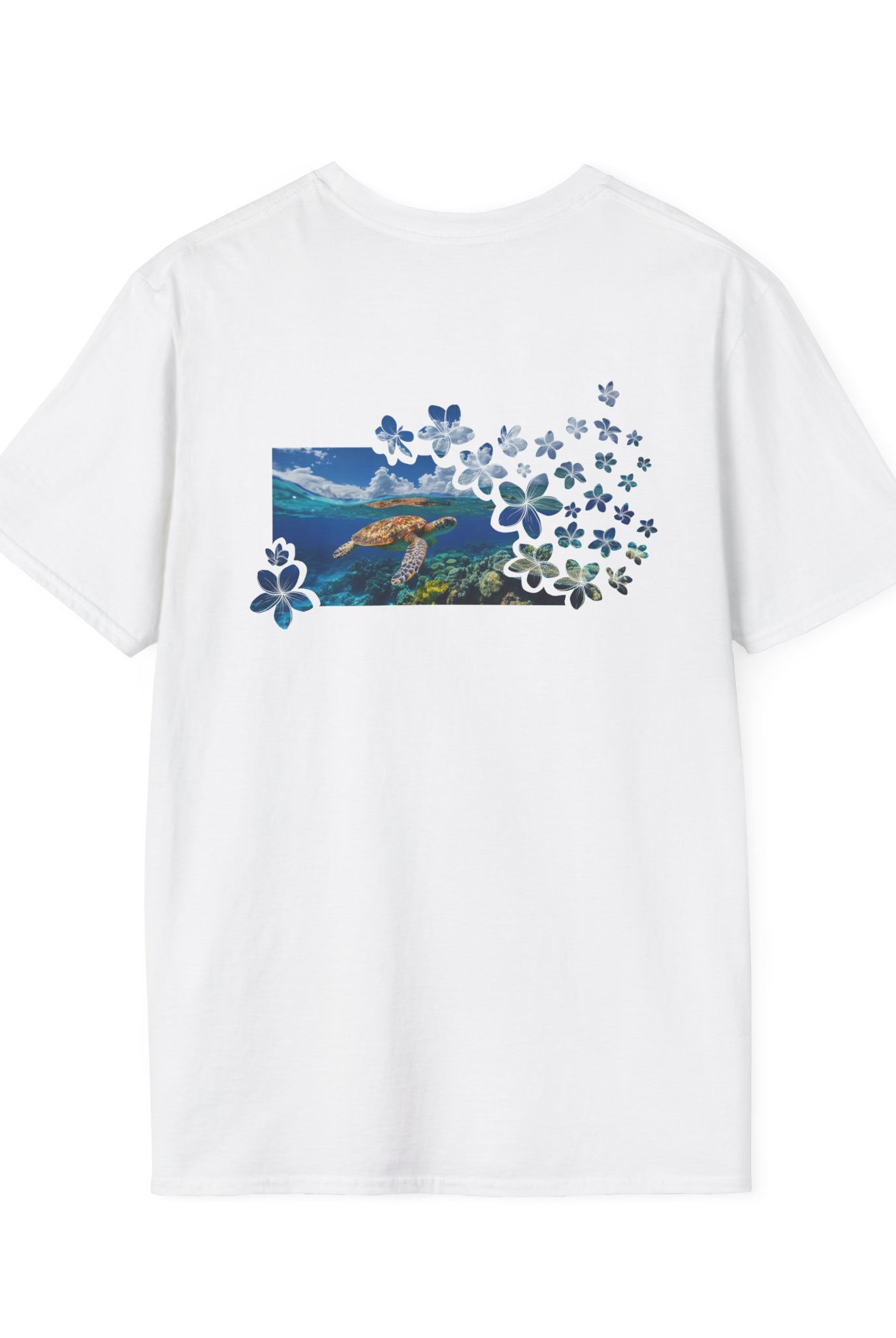 Turtle's Tranquility Plumeria Paradise Soft style Tee - The Local Banyan
