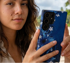 Hoku Pua Tough Samsung Galaxy Case Samsung Galaxy S25 Ultra Matte - Hawaiian Blue Star Flower Polynesian Design - The Local Banyan