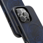Woman holding Midnight Essence MagSafe iPhone Case - Hawaiian Midnight Navy Polynesian Tribal Design - The Local Banyan