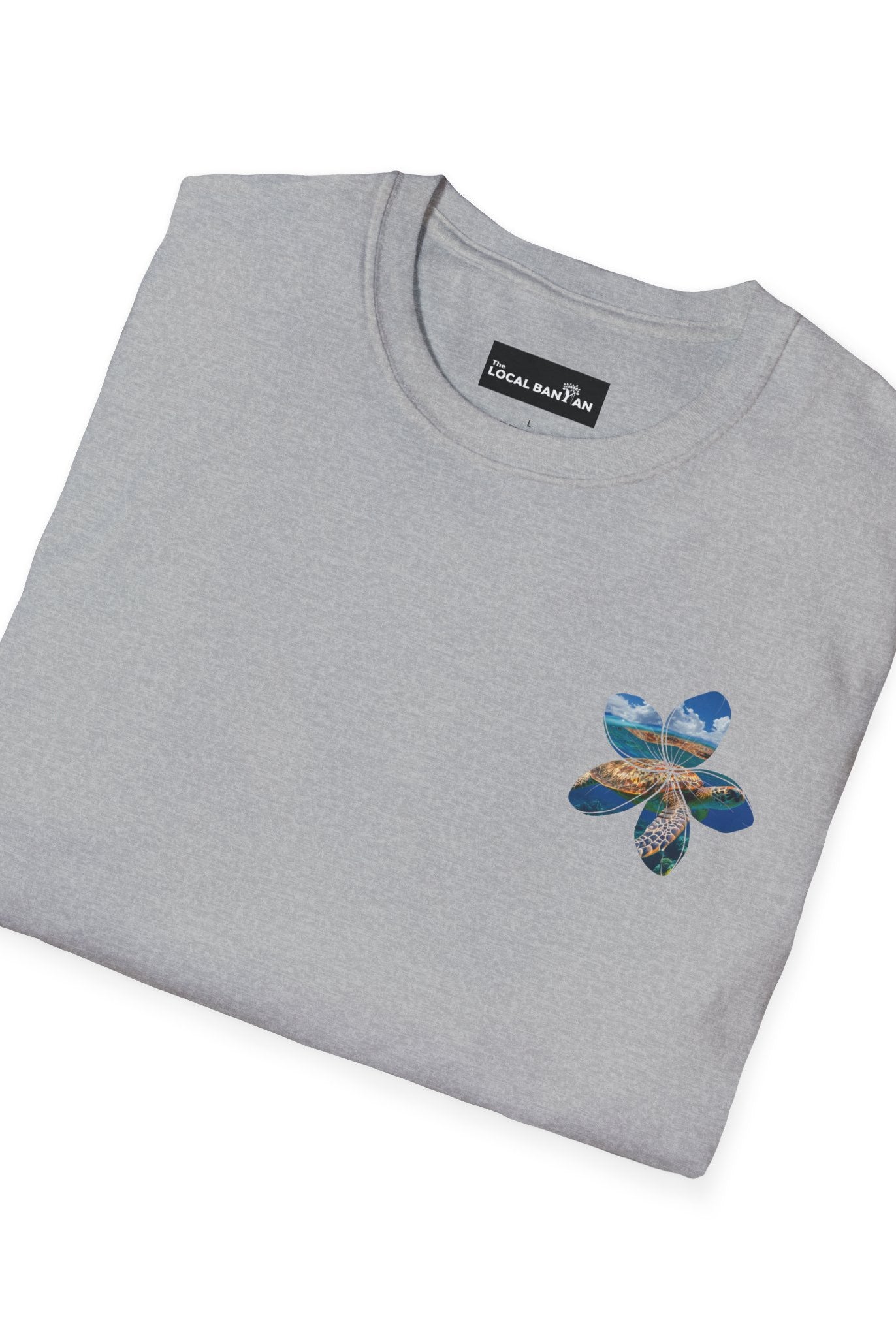 Turtle's Tranquility Plumeria Paradise Soft style Tee - The Local Banyan