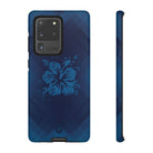 Kikokiko Lehua Tough Samsung Galaxy Case Samsung Galaxy S20 Ultra Matte - Hawaiian Navy Blue Geometric Hibiscus Design - The Local Banyan
