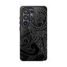 Tribal Guardian Tough Samsung Galaxy Case Samsung Galaxy S26 Ultra Glossy - Hawaiian Black on Black Polynesian Tribal Design - The Local Banyan