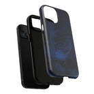 Woman holding Midnight Essence MagSafe iPhone Case - Hawaiian Midnight Navy Polynesian Tribal Design - The Local Banyan