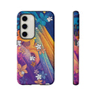 Mauna Sunrise Tough Samsung Galaxy Case Detail View - Hawaiian Colorful Sunrise Plumeria Design Close Up - The Local Banyan