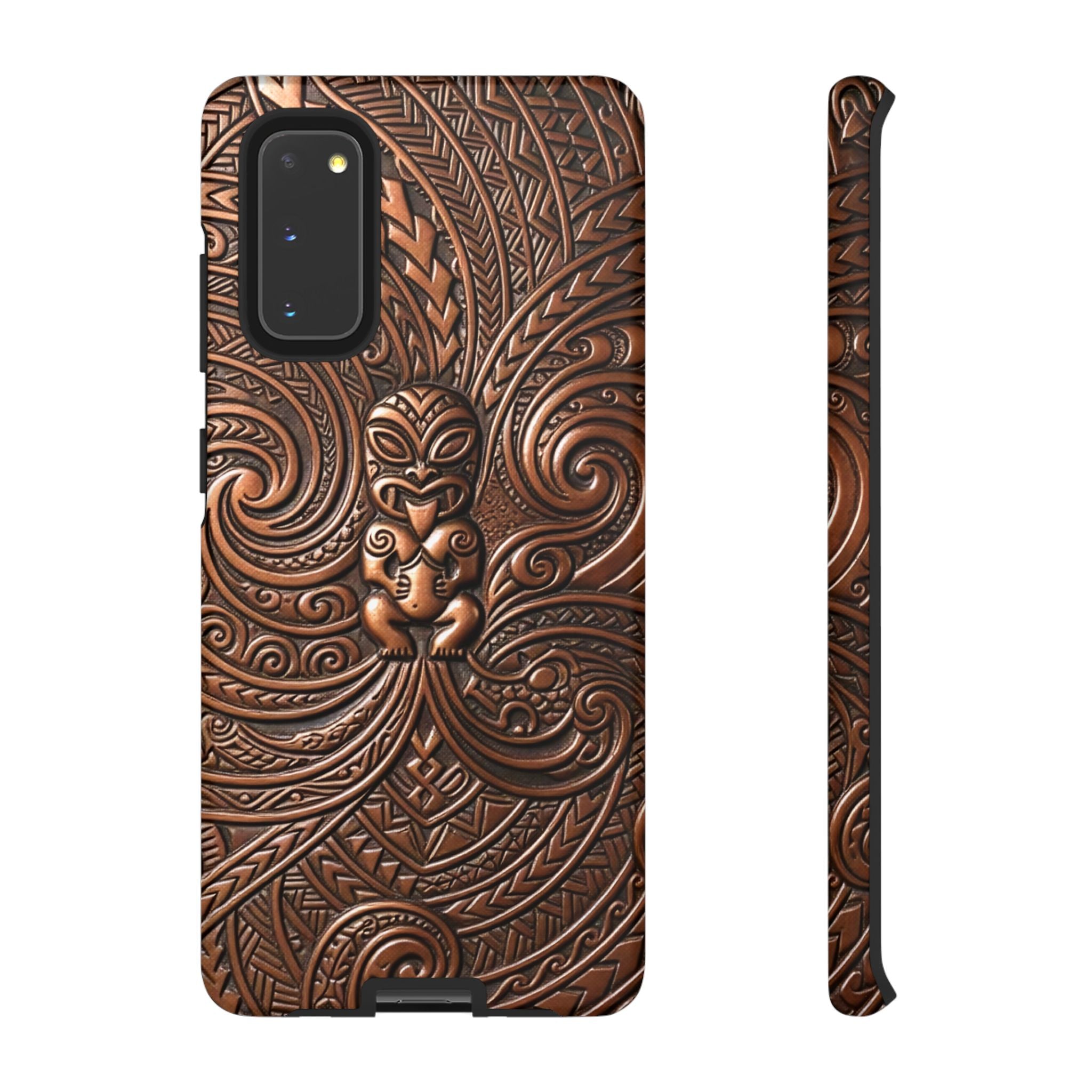 Paa Guardian Tough Samsung Galaxy Case Samsung Galaxy S20 Matte - Hawaiian Copper Carved Tiki Polynesian Design - The Local Banyan