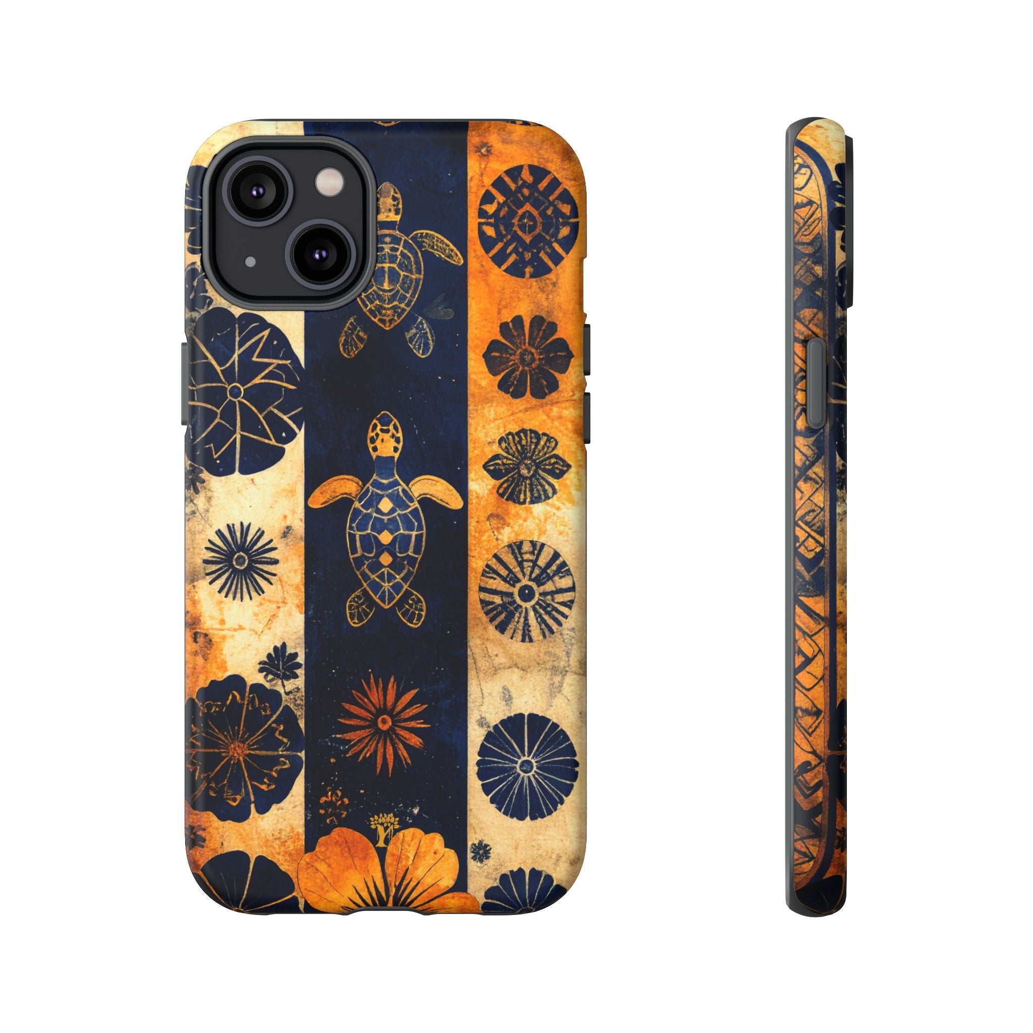 Tapa Pua Lehua Honu Tough Case for iPhone iPhone 14 Plus Matte The Local Banyan