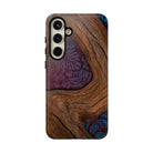 Woman holding Rooted Tough Samsung Galaxy Case - Hawaiian Koa Wood Island Strength Tribal Design - The Local Banyan