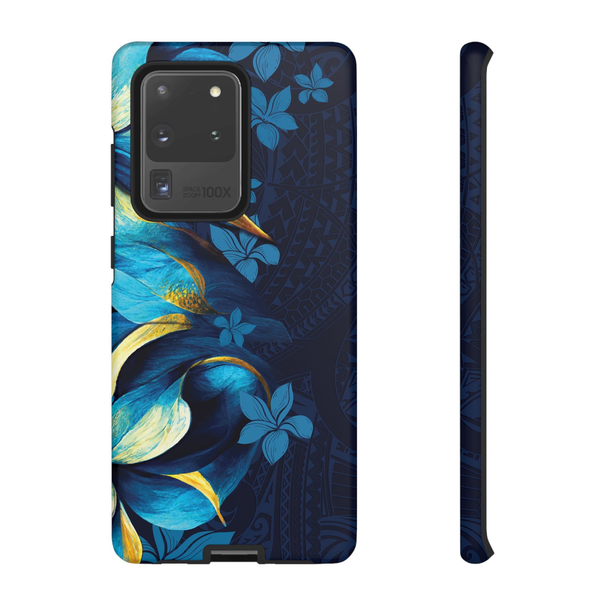 Po Mahina Tough Samsung Galaxy Case Samsung Galaxy S20 Ultra Matte - Hawaiian Moonlit Teal Gold Floral Design - The Local Banyan