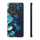 Po Mahina Tough Samsung Galaxy Case Samsung Galaxy S20 Ultra Matte - Hawaiian Moonlit Teal Gold Floral Design - The Local Banyan