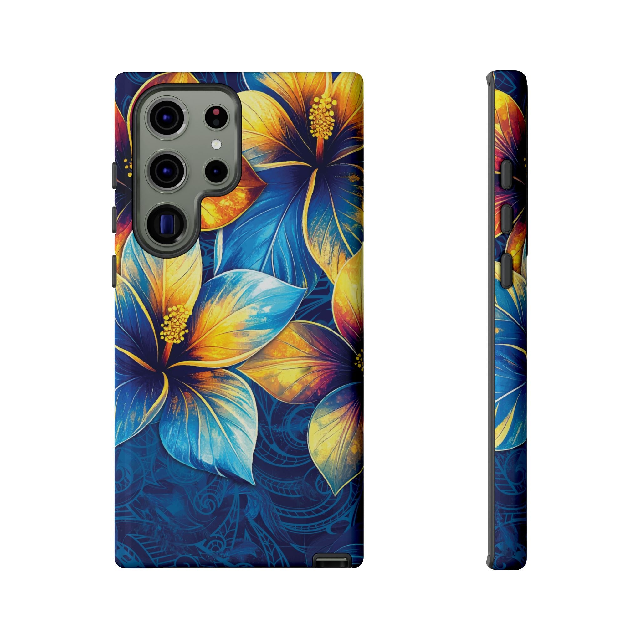 Pua La Tough Samsung Galaxy Case Side View - Dual Layer Drop Protection Hawaiian Phone Case - The Local Banyan