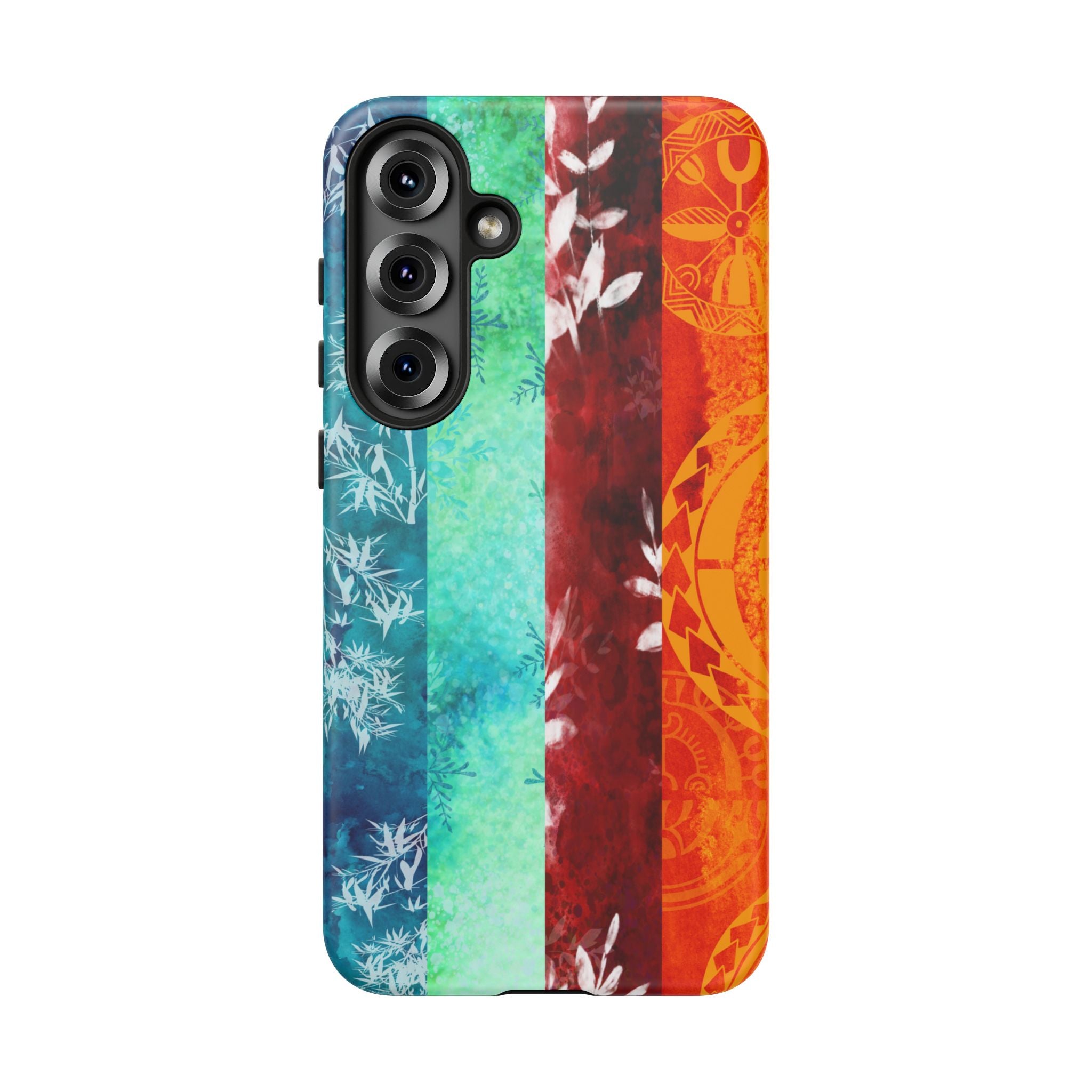 Woman holding Island Vibes Tough Samsung Galaxy Case - Hawaiian Colorful Tropical Floral Design - The Local Banyan