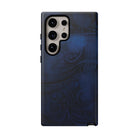 Midnight Essence Tough Samsung Galaxy Case Detail View - Hawaiian Midnight Navy Polynesian Tribal Design Close Up - The Local Banyan
