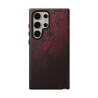 Woman holding Eternal Ember Tough Samsung Galaxy Case - Hawaiian Red Tribal Polynesian Design - The Local Banyan