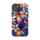 Sunset Ink MagSafe iPhone Case iPhone 15 Plus Glossy - Hawaiian Plumeria Street Art Graffiti Tropical Design - The Local Banyan