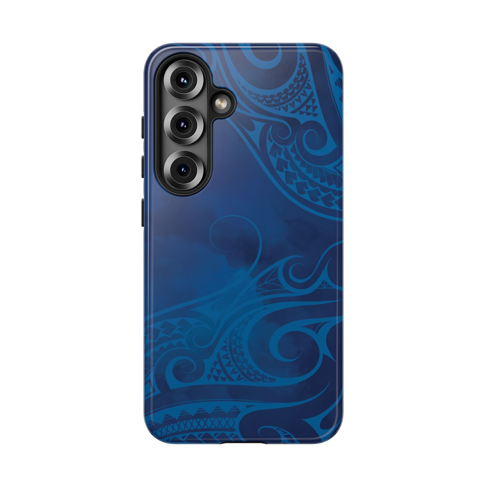 Kai Legacy Tough Samsung Galaxy Case Detail View - Hawaiian Ocean Blue Polynesian Tribal Design Close Up - The Local Banyan