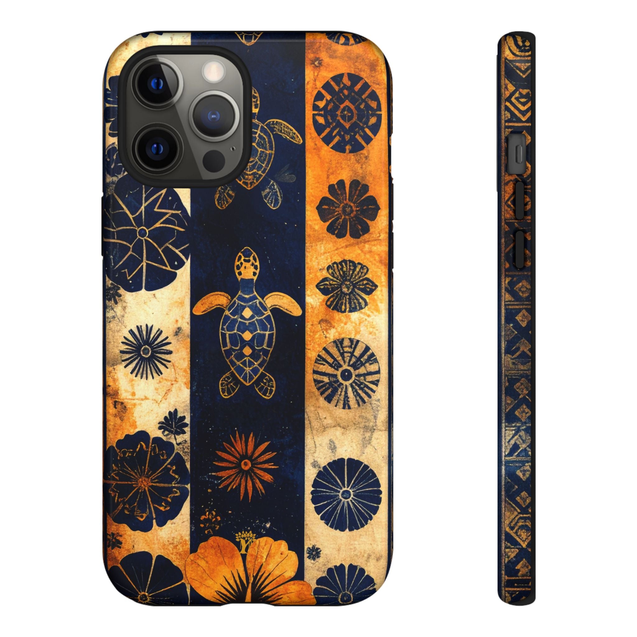 Tapa Pua Lehua Honu Tough Case for iPhone iPhone 12 Pro Max Glossy The Local Banyan