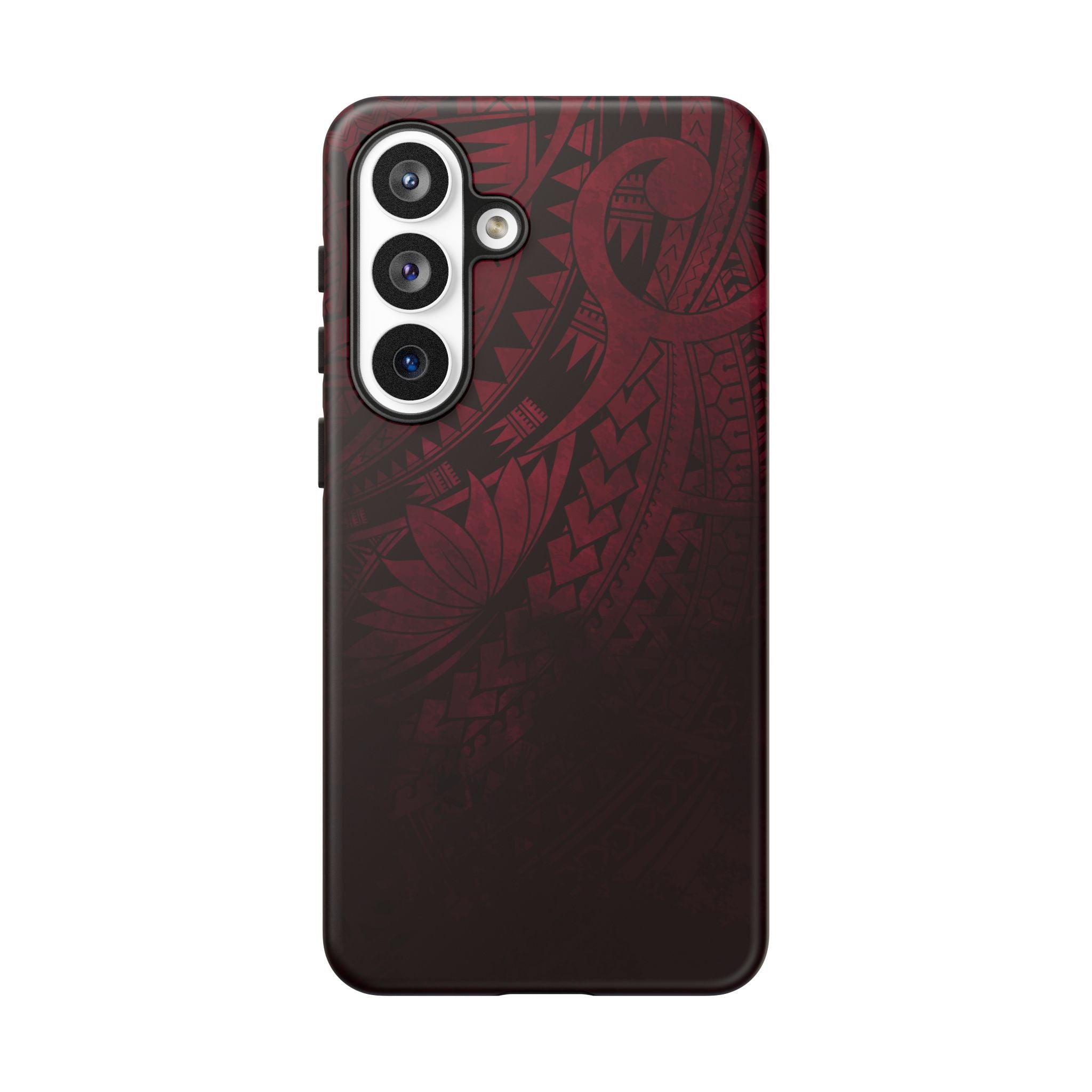 Eternal Ember Tough Samsung Galaxy Case Detail View - Hawaiian Red Tribal Polynesian Design Close Up - The Local Banyan