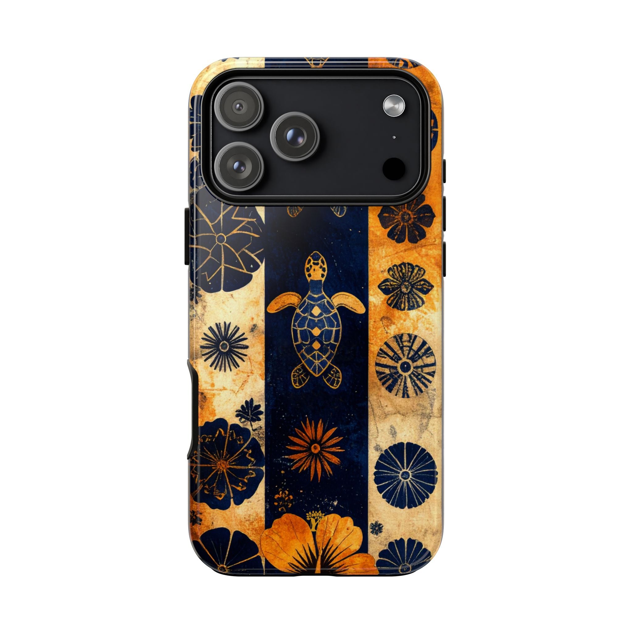 Tapa Pua Lehua Honu Tough Case for iPhone iPhone 18 Pro Max Glossy The Local Banyan