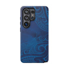 Woman holding Kai Legacy Tough Samsung Galaxy Case - Hawaiian Ocean Blue Polynesian Tribal Design - The Local Banyan