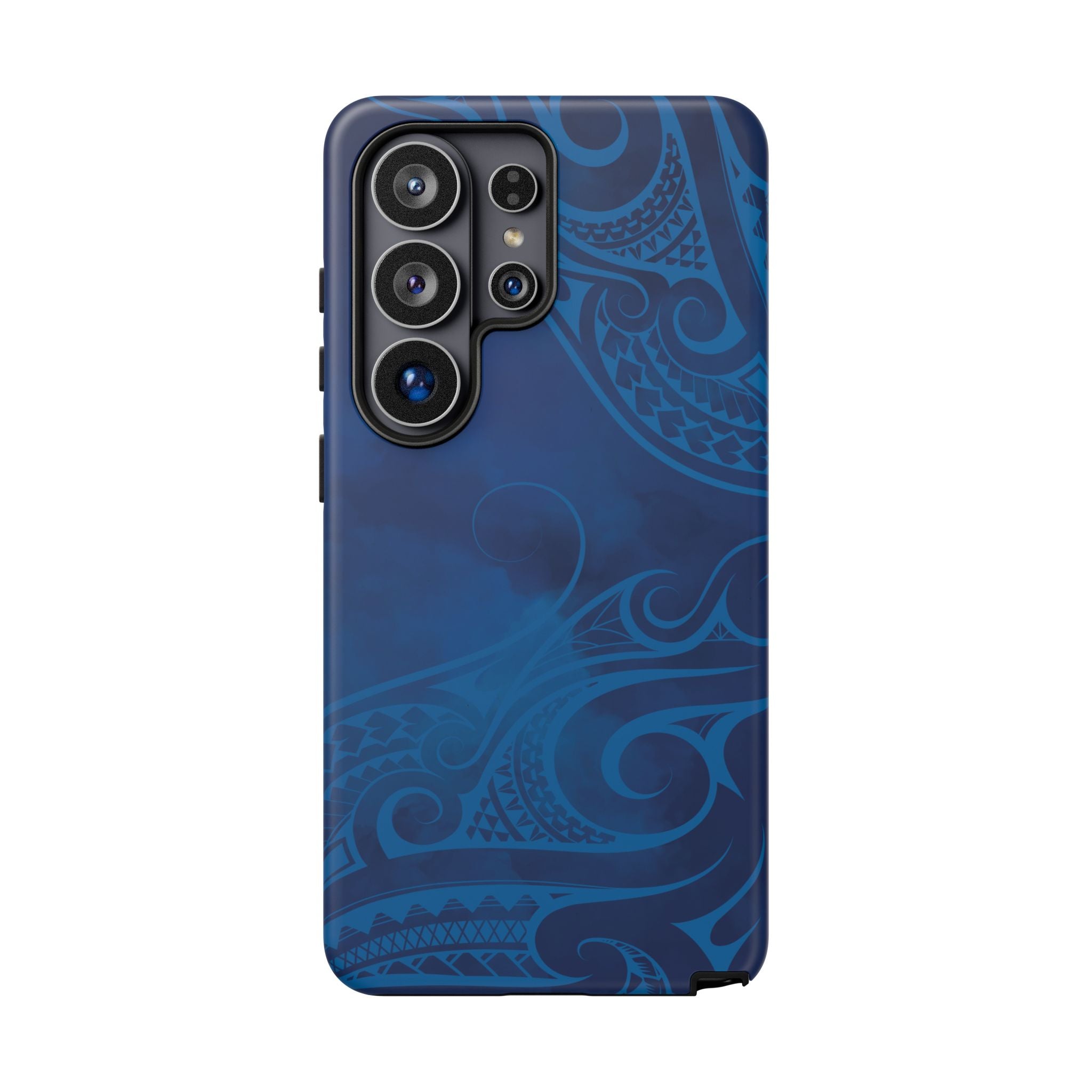 Woman holding Kai Legacy Tough Samsung Galaxy Case - Hawaiian Ocean Blue Polynesian Tribal Design - The Local Banyan