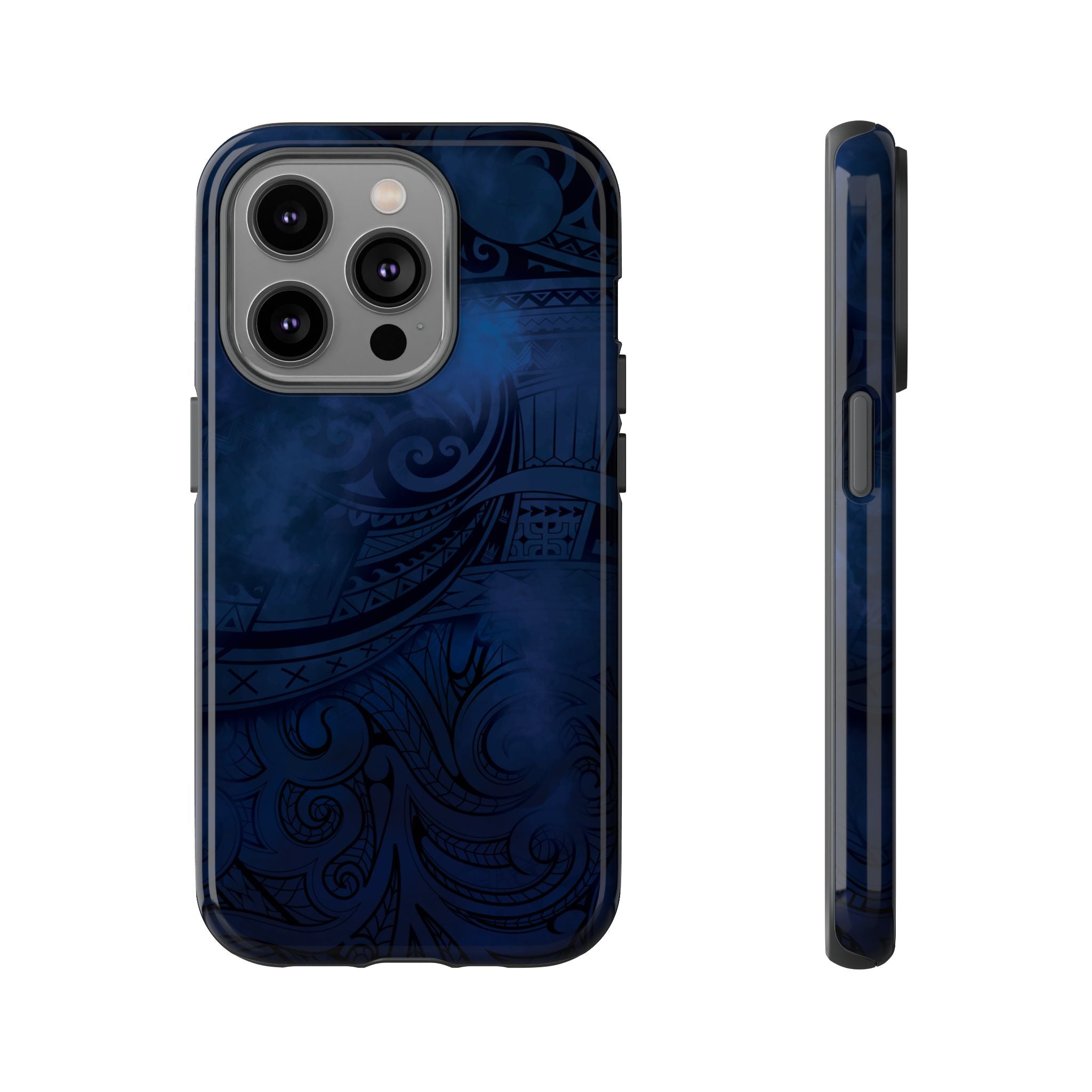 Midnight Essence Tough iPhone Case Side View - Dual Layer Drop Protection Hawaiian Phone Case - The Local Banyan