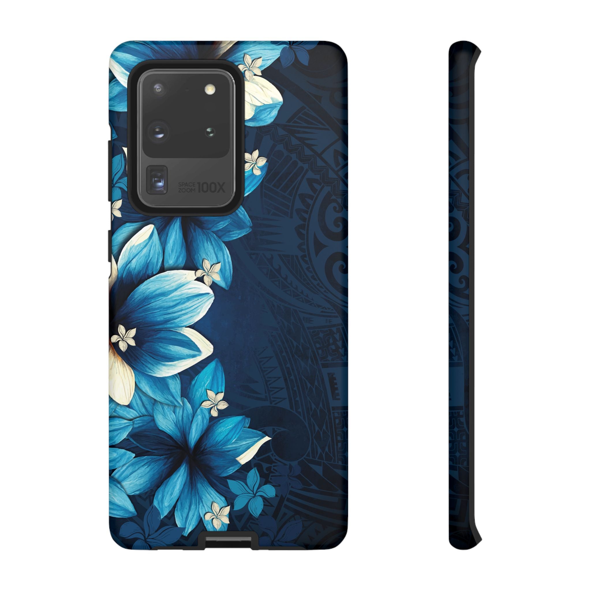 Leilani Nights Tough Samsung Galaxy Case Samsung Galaxy S20 Ultra Matte - Hawaiian Dark Blue Floral Polynesian Design - The Local Banyan