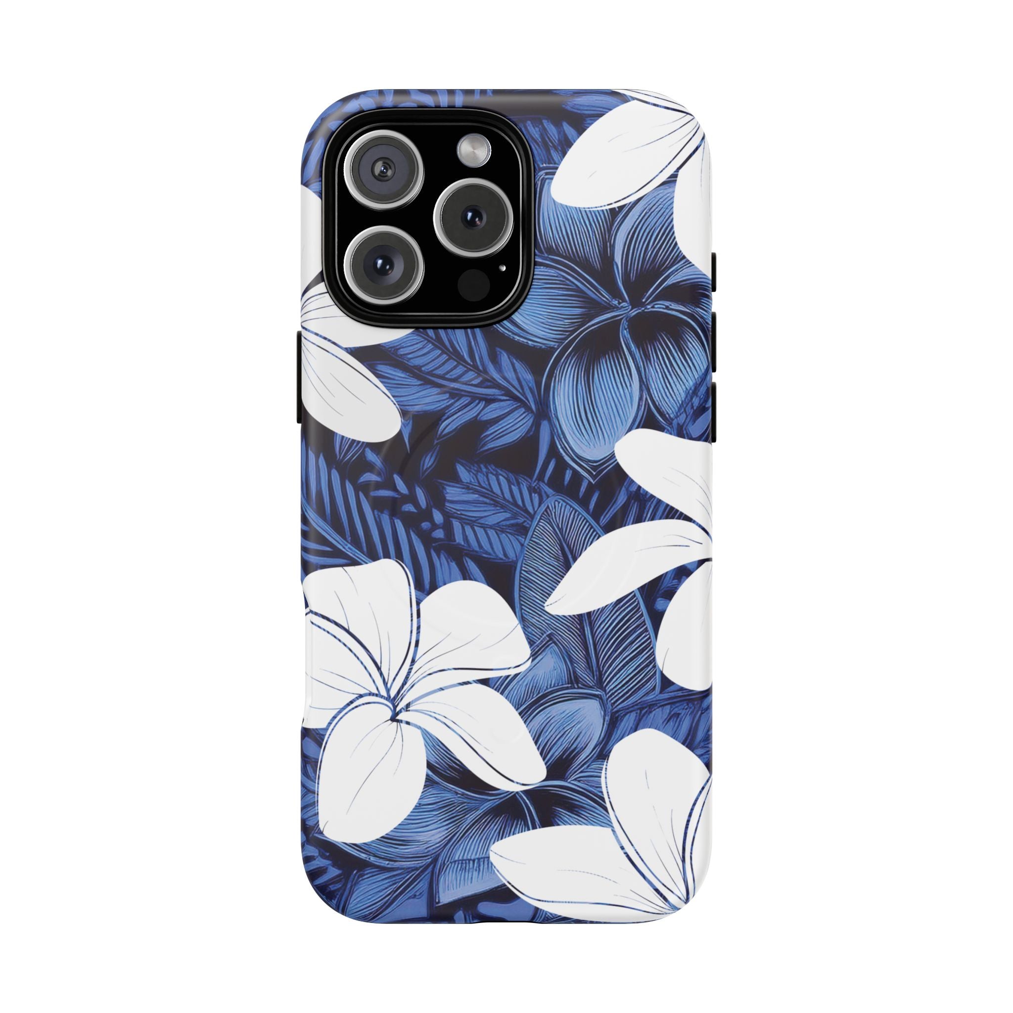 Eternal Blue Plumeria Magnetic Case for iPhone Phone Case The Local Banyan iPhone 16 Pro Max Matte