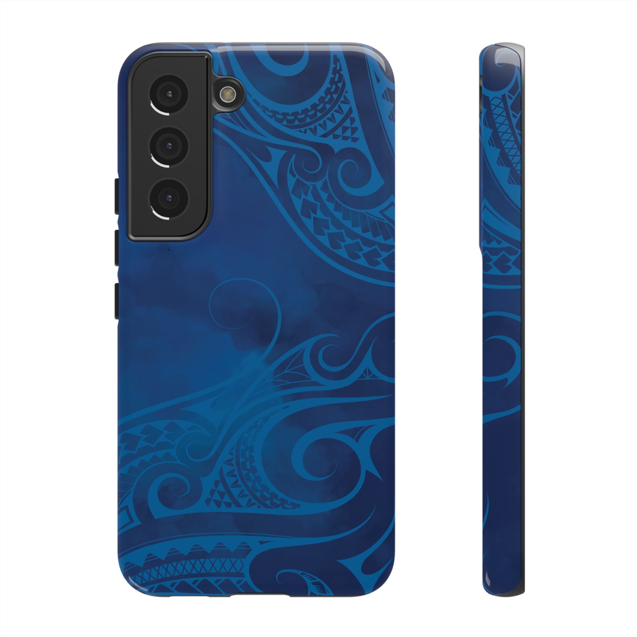 Kai Legacy Tough Samsung Galaxy Case Samsung Galaxy S22 Glossy - Hawaiian Ocean Blue Polynesian Tribal Design - The Local Banyan