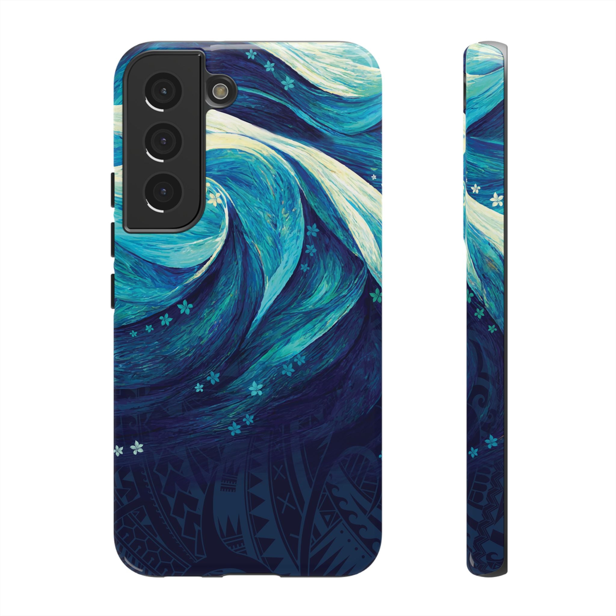 Eternal Mana Tough Samsung Galaxy Case Samsung Galaxy S22 Glossy - Hawaiian Ocean Wave Polynesian Tribal Design - The Local Banyan