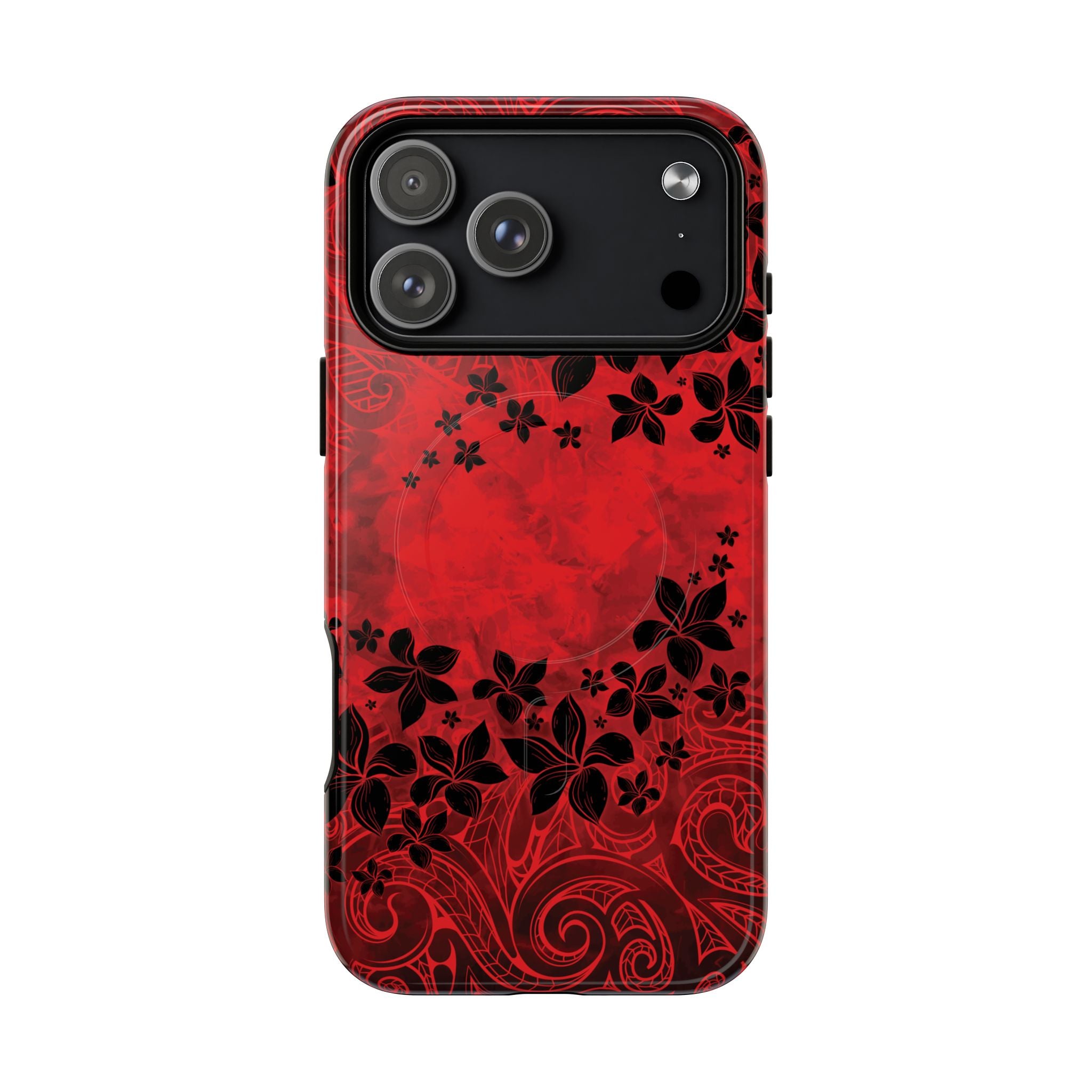 Keahi Pua MagSafe iPhone Case Side View - Dual Layer Drop Protection Hawaiian Phone Case - The Local Banyan